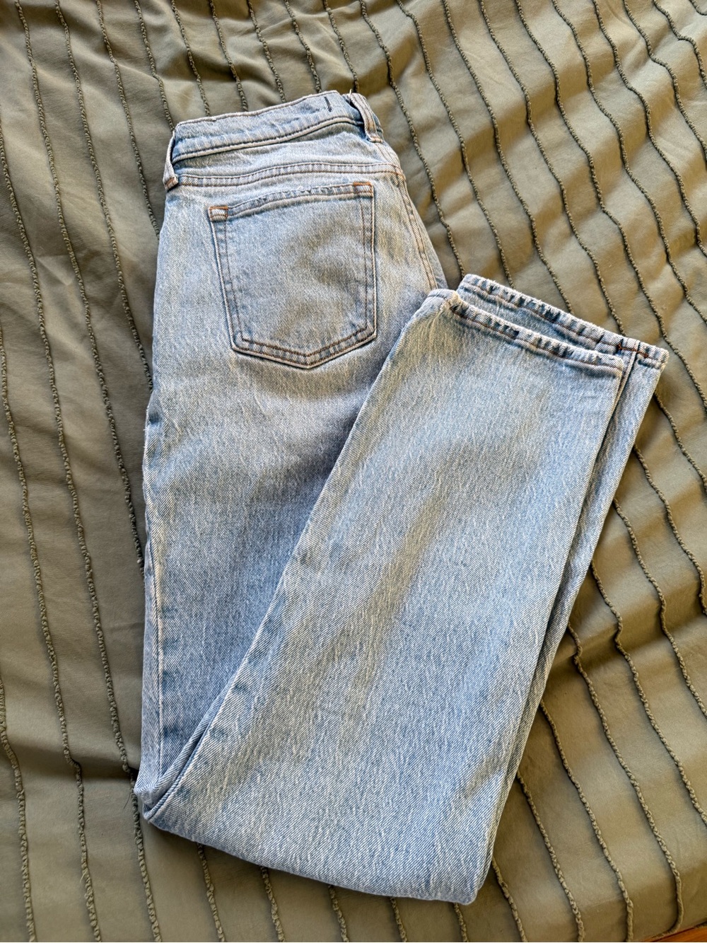 Abercrombie & Fitch Light Wash Straight Leg Jeans, Curve Love